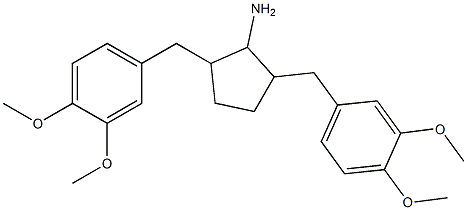 2,5-bis(3,4-dimethoxybenzyl)cyclopentylamine Struktur