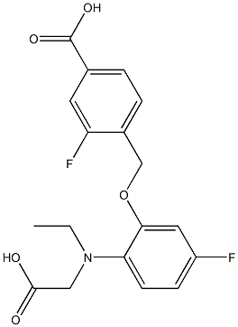 N-ethyl-2-((2-fluoro-4-carboxybenzyl)oxy)-4-fluoroaniline-N-acetic acid Structure