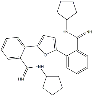 2,5-bis((N-cyclopentylamidino)phenyl)furan Structure