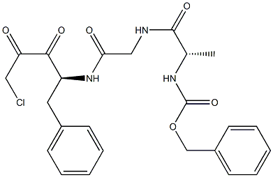 N-(benzyloxycarbonyl)-alanyl-glycyl-phenylalanyl chloromethyl ketone Struktur