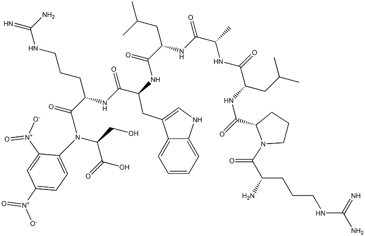  2,4-dinitrophenyl-arginyl-prolyl-leucyl-alanyl-leucyl-tryptophyl-arginyl-serine