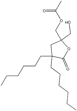 5-(acetoxymethyl)-5-(hydroxymethyl)-3,3-dihexyltetrahydro-2-furanone,,结构式