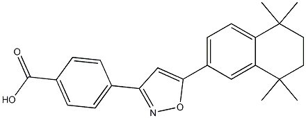 4-(5-(5,6,7,8-tetrahydro-5,5,8,8--tetramethylnaphthalen-2-yl)isoxazol-3-yl)benzoic acid 化学構造式