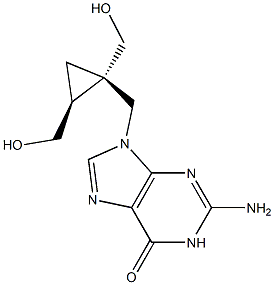 9-((cis-1,2-bis(hydroxymethyl)cycloprop-1-yl)methyl)guanine,,结构式