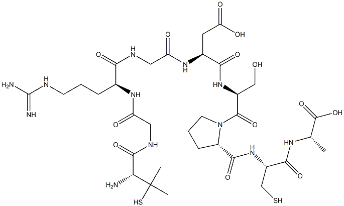 penicillamyl-glycyl-arginyl-glycyl-aspartyl-seryl-prolyl-cysteinyl-alanine,,结构式