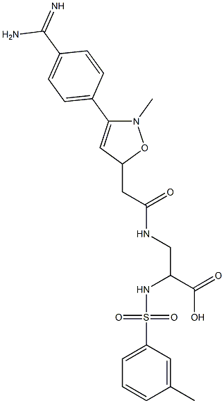 3-(4-(aminoiminomethyl)phenyl)-5-((((2-carboxy-2-((3-methylphenyl)sulfonamido)ethyl)amino)carbonyl)methyl)-2-methylisoxazole Struktur