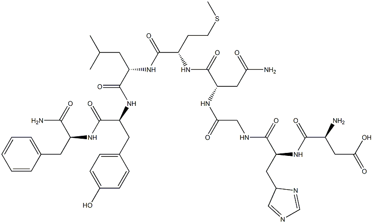 aspartyl-histidyl-glycyl-asparaginyl-methionyl-leucyl-tyrosyl-phenylalaninamide Struktur