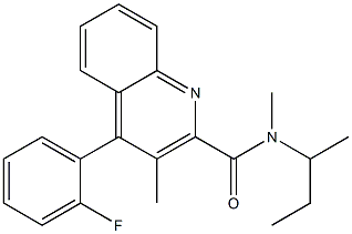 N-methyl-3-methyl-4-(2-fluorophenyl)-N-(1-methylpropyl)quinoline-2-carboxamide,,结构式