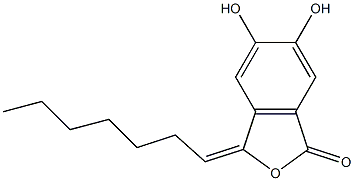 3-heptylidene-5,6-dihydroxyphthalide 结构式