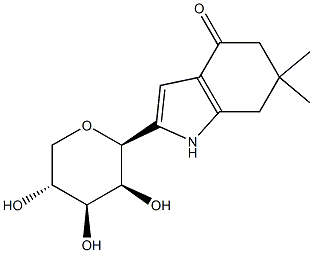 6,6-dimethyl-2-beta-lyxopyranosyl-4,5,6,7-tetrahydroindol-4-one 结构式
