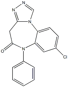 8-chloro-6-phenyl-4H-(1,2,4)-triazolo(4,3-a)(1,5)benzodiazepin-5(6H)-one,,结构式