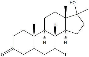 17-hydroxy-7-iodo-17-methylandrostan-3-one,,结构式
