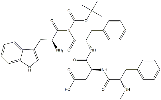 tert-butyloxycarbonyl-tryptophyl-(N-methyl)phenylalanyl-aspartyl-phenylalaninamide Structure
