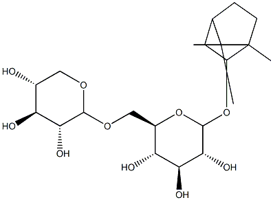 bornyl 6-O-xylopyranosylglucopyranoside 结构式