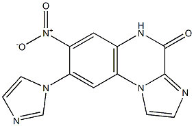 8-(1H-imidazol-1-yl)-7-nitro-4(5H)-imidazo(1,2-a)quinoxalinone 化学構造式