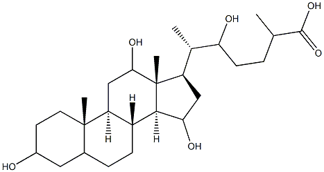 3,12,15,22-tetrahydroxycholestan-26-oic acid Structure