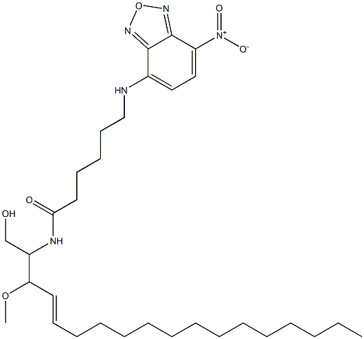 N-(6-N-(7-nitrobenz-2-oxa-1,3-diazol-4-yl)aminohexanoyl)-3-O-methylsphingosine 化学構造式