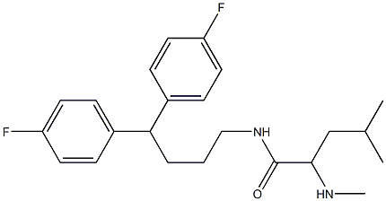 4-methyl-2-(methylamino)pentanoic acid (4, 4-bis(4-fluorophenyl)butyl)amide Structure