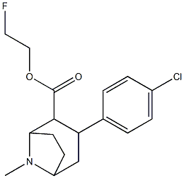 2'-fluoroethyl 8-methyl-3-(4-chlorophenyl)-8-azabicyclo(3.2.1)octane-2-carboxylate 结构式
