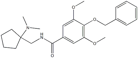 4-benzyloxy-3,5-dimethoxy-N-((1-dimethylaminocyclopentyl)methyl)benzamide Struktur