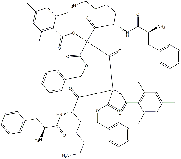 benzyloxycarbonyl-phenylalanyl-lysyl-2,4,6-trimethylbenzoyloxymethyl ketone 结构式