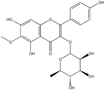6-methoxykaempferol 3-O-rhamnoside 化学構造式