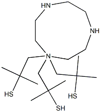 N',N',N'-tris(2-methyl-2-mercaptopropyl)-1,4,7-triazacyclononane Struktur