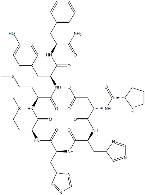 prolyl-aspartyl-histidyl-histidyl-methionyl-methionyl-tyrosyl-phenylalaninamide 化学構造式