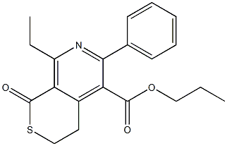 propyl 1-ethyl-8-oxo-3-phenyl-5,6,7,8-tetrahydro-7-thiaisoquinoline-4-carboxylate Structure