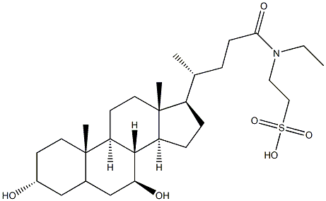 N-ethyltauroursodeoxycholic acid 化学構造式