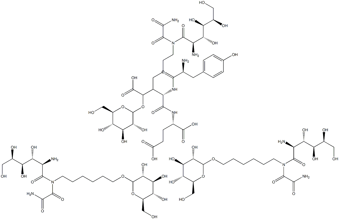 tyrosyl(glutamyl)glutamate tris(N-acetylgalactosamineaminohexylglycoside)amide,,结构式