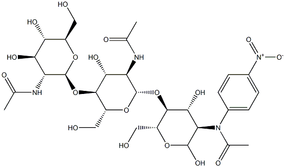 4-nitrophenyl-N,N',N''-triacetylchitotriose,,结构式