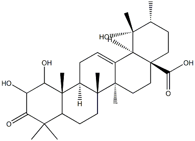 1,2,19-trihydroxy-3-oxo-12-ursen-28-oic acid,,结构式