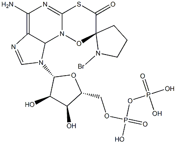 2-(3-(bromo-2-oxopropylthio))adenosine 5'-diphosphate Struktur