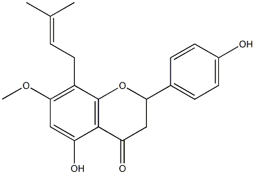 5,4'-DIHYDROXY-7-METHOXY-8-PRENYLFLAVANONE,,结构式