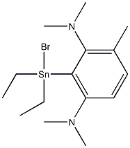 (2,6-BIS(DIMETHYLAMINO)METHYLPHENYL)DIETHYLTINBROMIDE 结构式