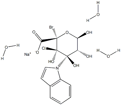 5-Bromo-4-chloro-3-indolyl-b-D-Glucuronic acid sodium salt trihydrate 化学構造式