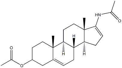 17-Acetylamino-3-hydroxyandrosta-5,16-diene 3-acetate Struktur