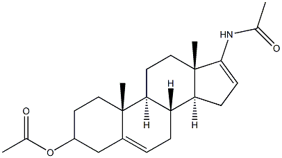 17-乙酰氨基-3Β-乙酰氧基雄甾-5,16-二烯,,结构式