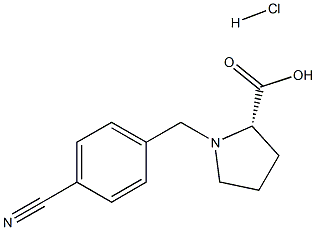 (R)-alpha-(4-cyano-benzyl)-proline hydrochloride 结构式