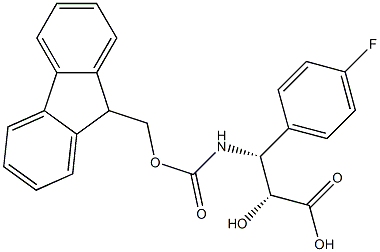 N-Fmoc-(2R,3R)-3-Amino-3-(4-fluoro-phenyl)-2-hydroxy-propanoic acid,,结构式