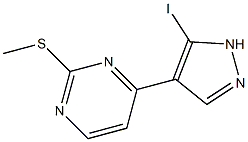 4-(5-Iodo-1H-pyrazol-4-yl)-2-methylsulfanyl-pyrimidine Structure