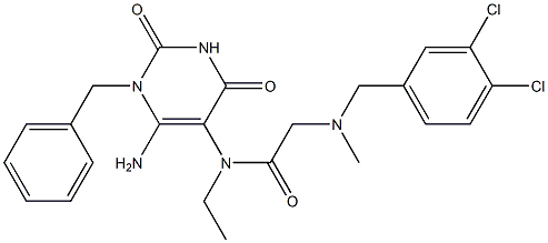 N-(6-amino-1-benzyl-2,4-dioxo-pyrimidin-5-yl)-2-[(3,4-dichlorophenyl)methyl-methyl-amino]-N-ethyl-acetamide