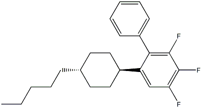 3,4,5-triifluoro-1-(trans-4-pentylcyclohexyl)phenyl benzene,,结构式