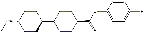 4-fluorophenyl trans-4-(trans-4-ethylcyclohexyl)cyclohexanecarboxylate Struktur