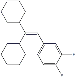 3,4-difluorophenyl dicyclohexylethylene Structure
