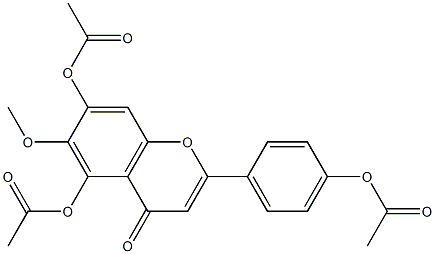 [7-acetyloxy-2-(4-acetyloxyphenyl)-6-methoxy-4-oxo-chromen-5-yl] acetate Struktur