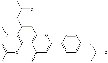 [7-acetyloxy-2-(4-acetyloxyphenyl)-6-methoxy-4-oxo-chromen-5-yl] acetate 化学構造式