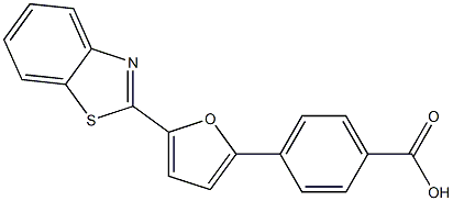 4-(5-Benzothiazol-2-yl-furan-2-yl)-benzoic acid 化学構造式