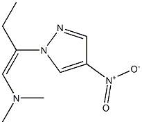4-Dimethylamino-3-(4-nitro-pyrazol-1-yl)-but-3-en- 化学構造式